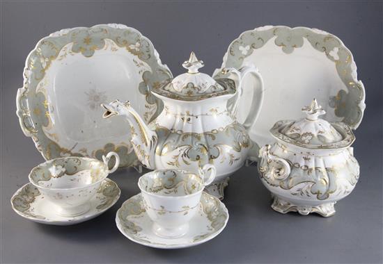 A Victorian Rockingham 25-piece part tea and coffee service